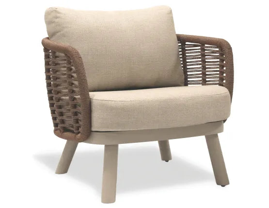 Sorrento Lounge Chair - Outdoor - Latte, Wood