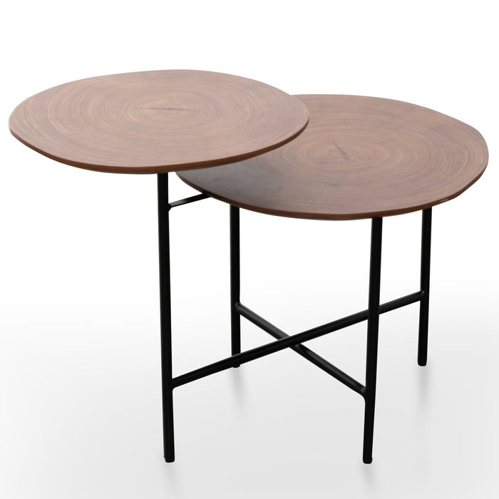 CST2299-IG Side Table - Walnut - Black Legs