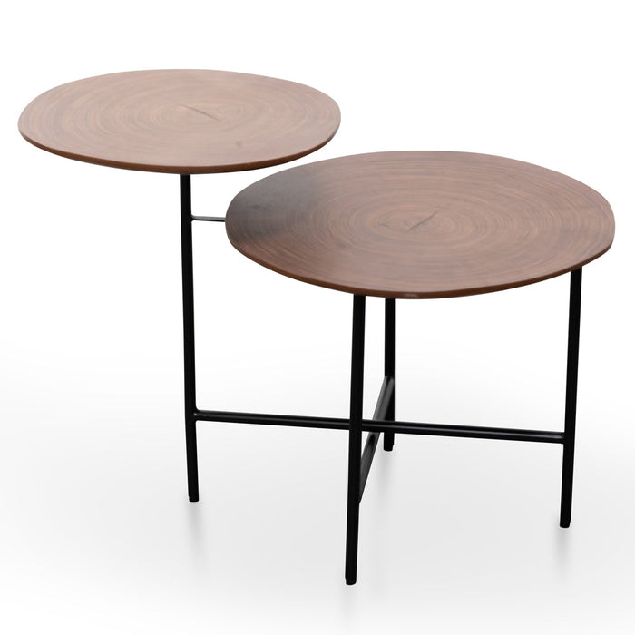 CST2299-IG Side Table - Walnut - Black Legs