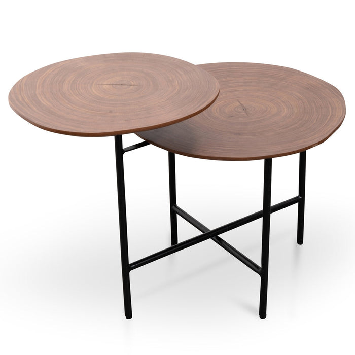 CST2299-IG Side Table - Walnut - Black Legs