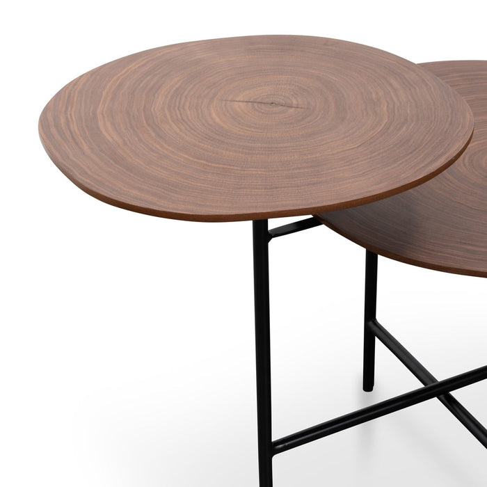 CST2299-IG Side Table - Walnut - Black Legs