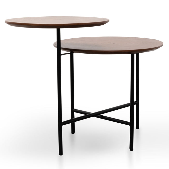 CST2299-IG Side Table - Walnut - Black Legs