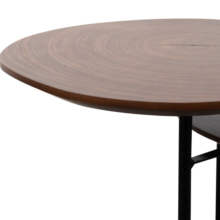 CST2299-IG Side Table - Walnut - Black Legs