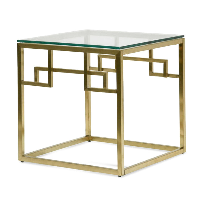 CST2426-BS Side Table - Glass Top - Brushed Gold Base