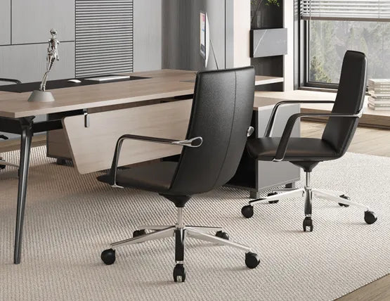 Strata Executive Office Chair - Chrome - Black, 82cm H