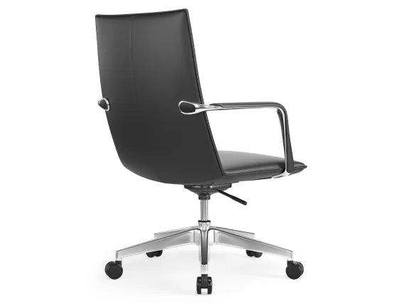 Strata Executive Office Chair - Chrome - Black, 82cm H