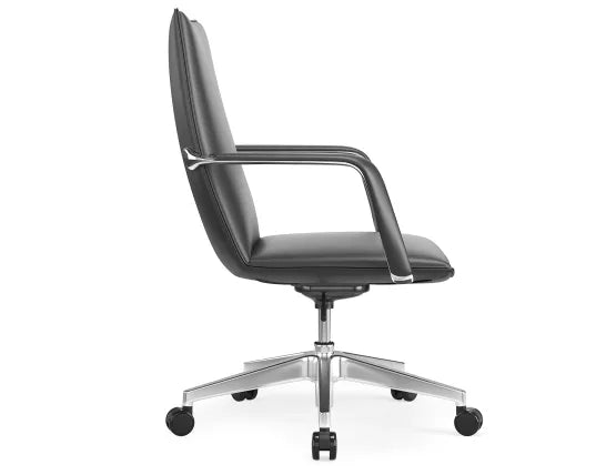 Strata Executive Office Chair - Chrome - Black, 82cm H
