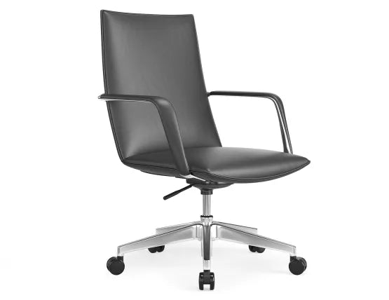 Strata Executive Office Chair - Chrome - Black, 82cm H