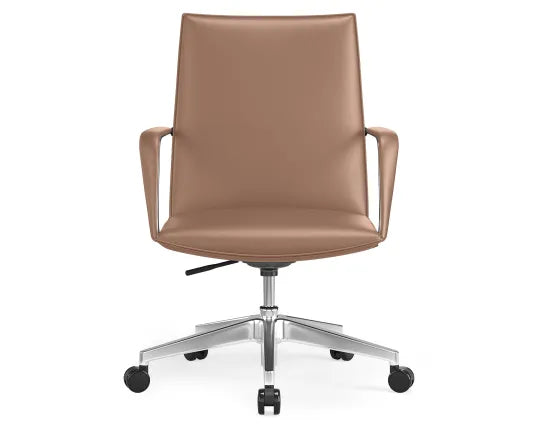 Strata Executive Office Chair - Chrome - Brown, 82cm H