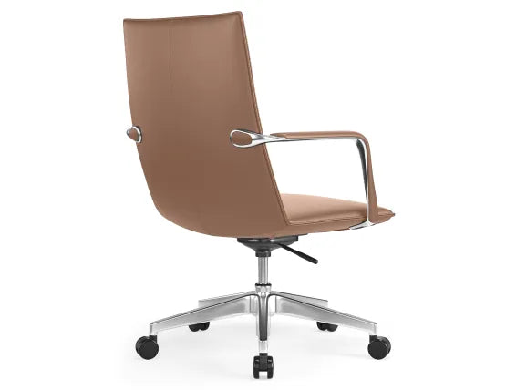 Strata Executive Office Chair - Chrome - Brown, 82cm H
