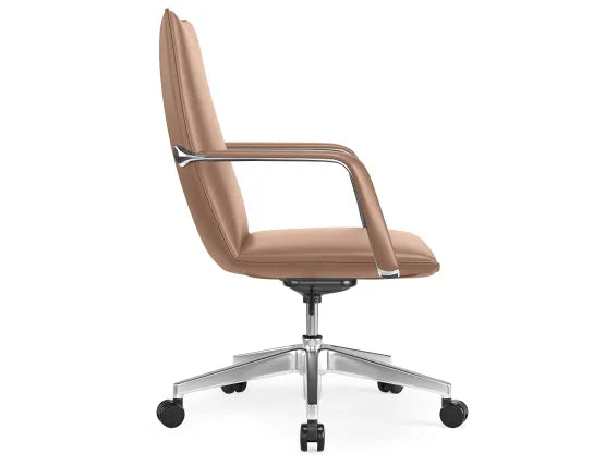 Strata Executive Office Chair - Chrome - Brown, 82cm H