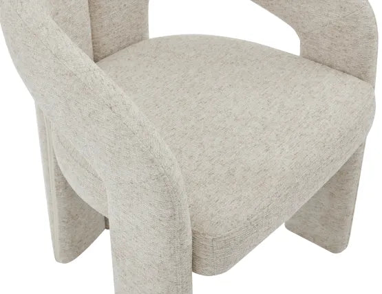 Sweep Armchair - Beige, Wood