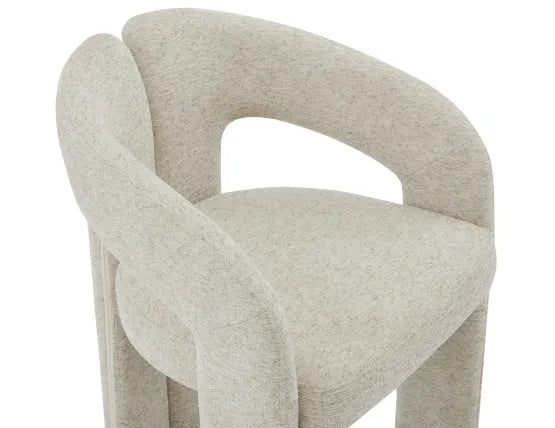 Sweep Armchair - Beige, Wood