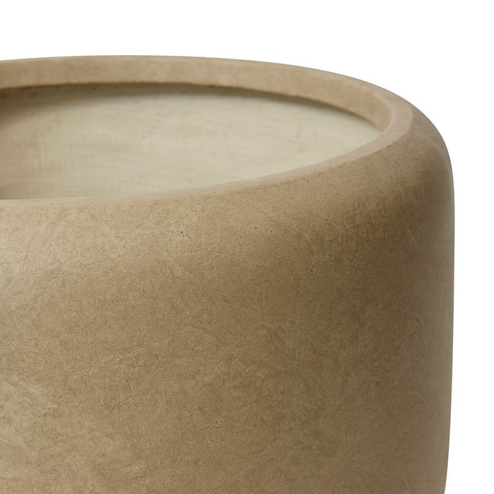 Saheed Low Fibrestone Planter - Brown