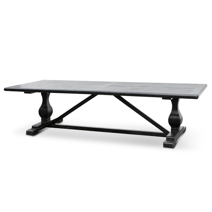 CDT6066 3m Reclaimed Dining Table - Black- 120cm (W) - Thick Top