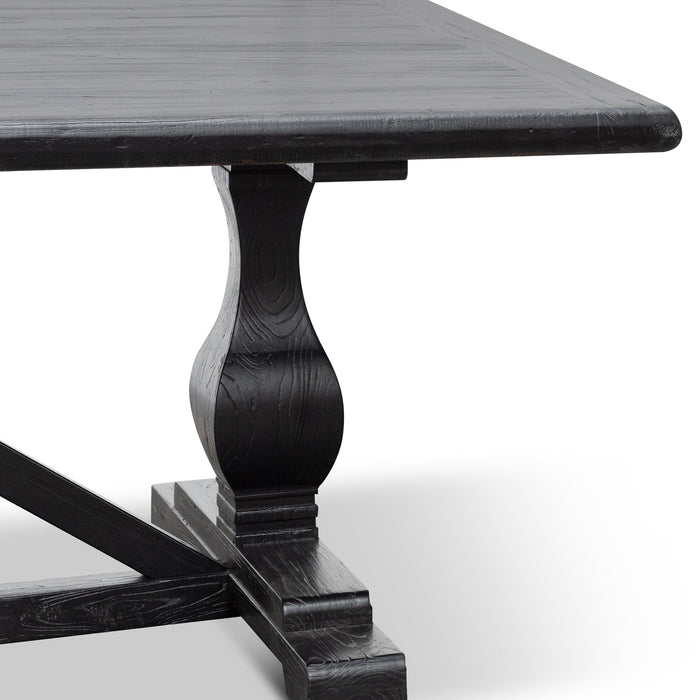 CDT6066 3m Reclaimed Dining Table - Black- 120cm (W) - Thick Top