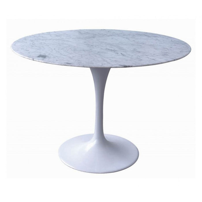 CDT350A Marble Dining Table 100cm - Aluminium