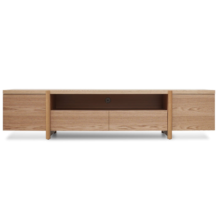 CTV2631-BB 2.1m Entertainment TV Unit - Lowline - Full Natural - Timber Legs