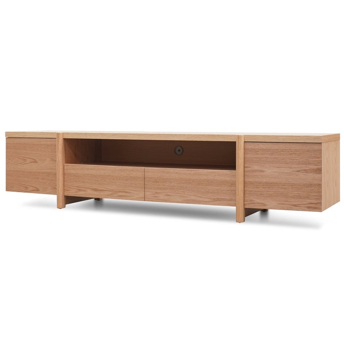 CTV2631-BB 2.1m Entertainment TV Unit - Lowline - Full Natural - Timber Legs