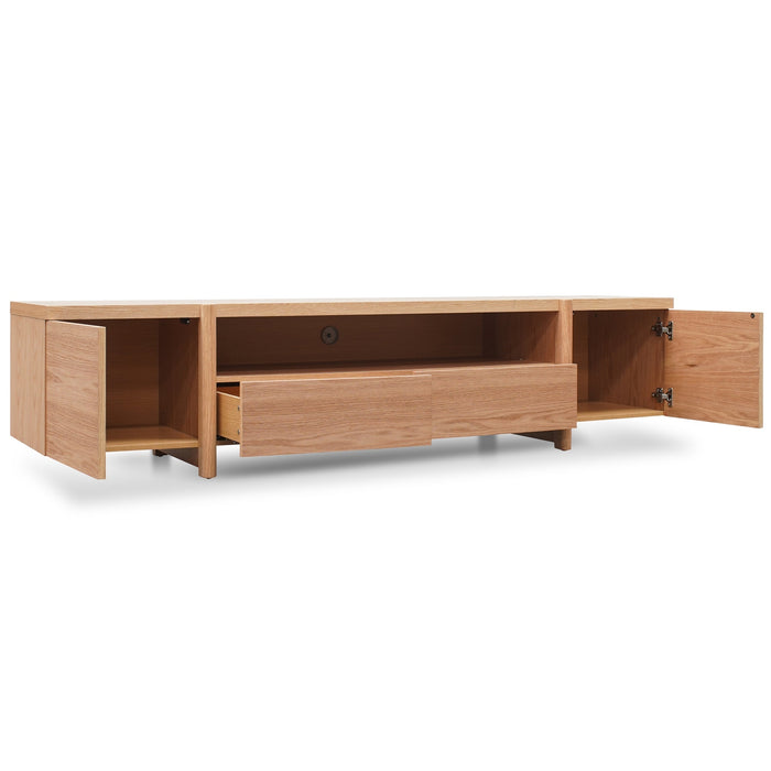 CTV2631-BB 2.1m Entertainment TV Unit - Lowline - Full Natural - Timber Legs