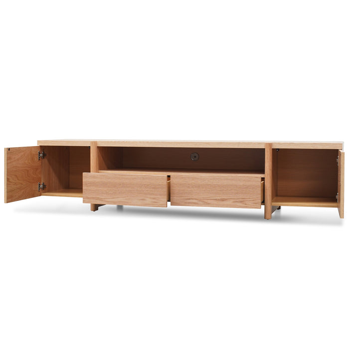 CTV2631-BB 2.1m Entertainment TV Unit - Lowline - Full Natural - Timber Legs