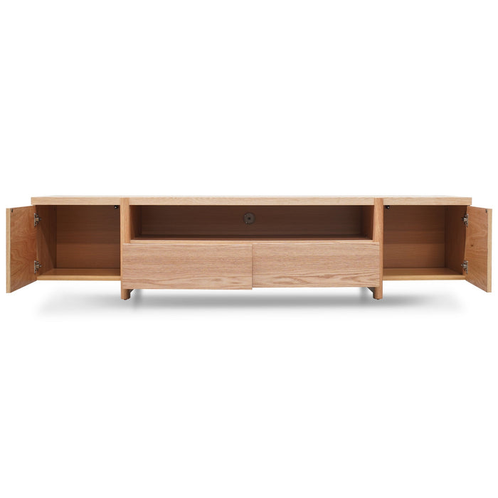 CTV2631-BB 2.1m Entertainment TV Unit - Lowline - Full Natural - Timber Legs