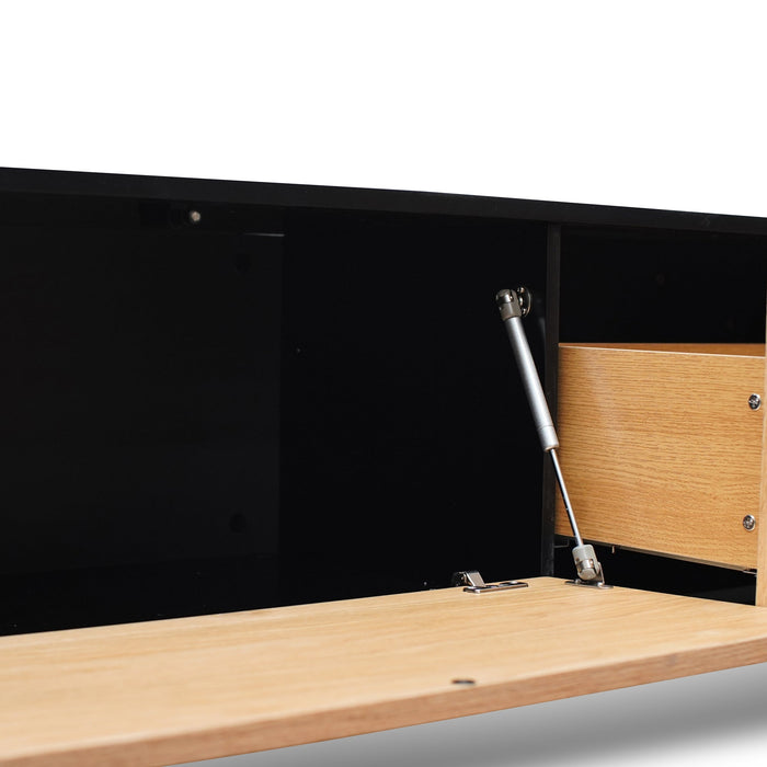 CTV2632-BB 2.3m TV Unit - Black with Natural Drawers