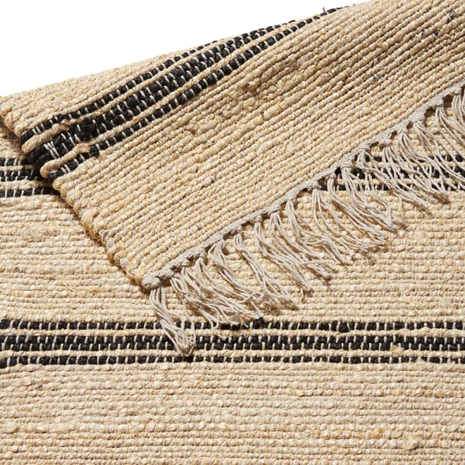 Yana Floor Rug - Natural/Black, 1cm (H)