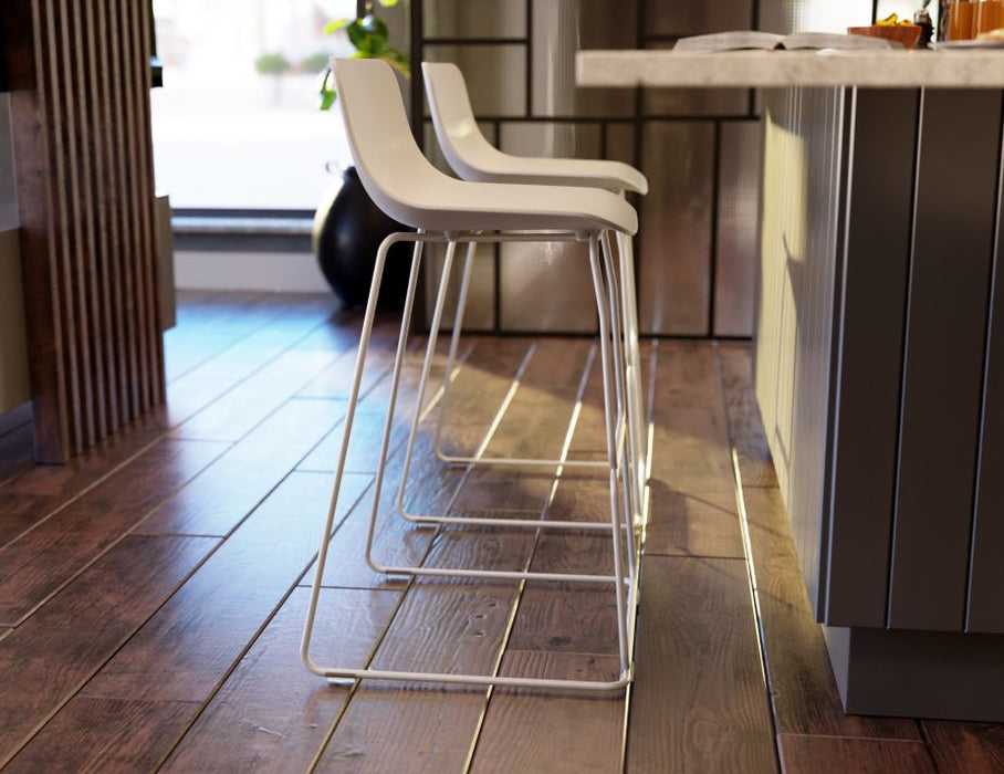 Umbria Stool - White - White Shell - 66cm Kitchen Bench Height