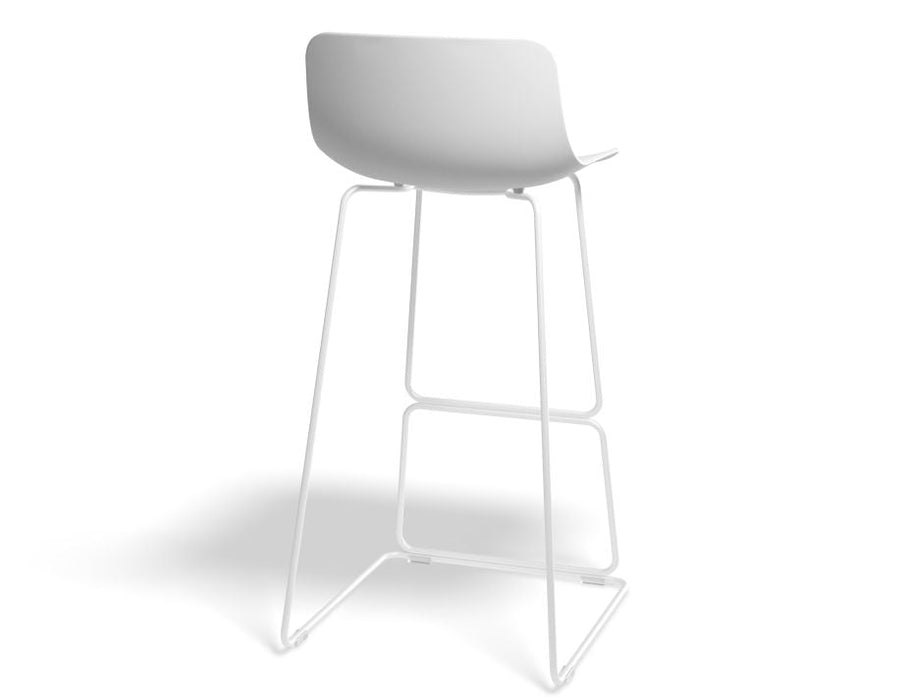 Umbria Stool - White - White Shell - 77cm Commercial Bar Height