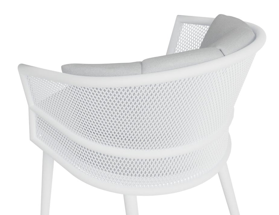 Avila Dining Chair - White - Light Grey Cushion