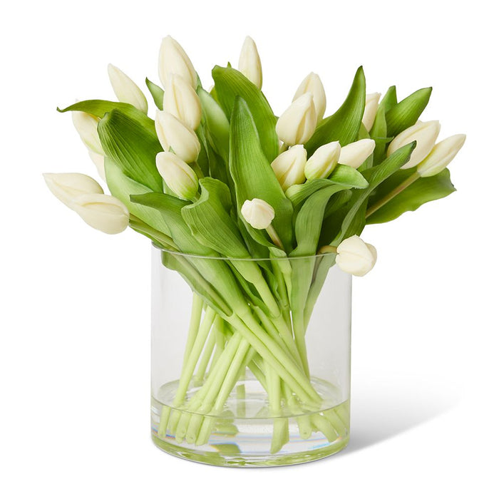 Tulip Bud White - White/Clear, 29cm (H)