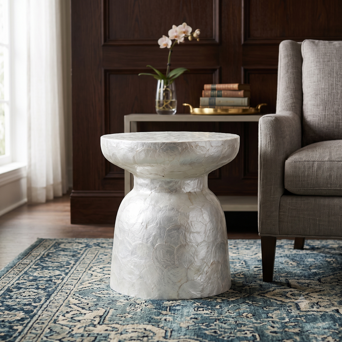 Amalfi Mother Of Pearl Hand Inlay Side Table