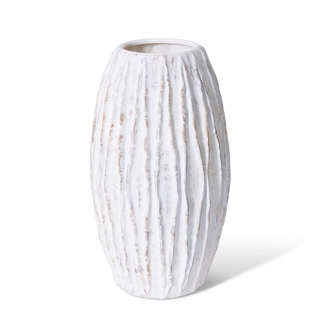 Adelina Vase - White/Brown, 50cm (H)