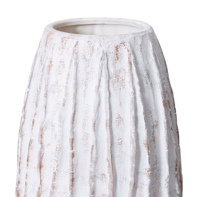 Adelina Vase - White/Brown, 70cm (H)