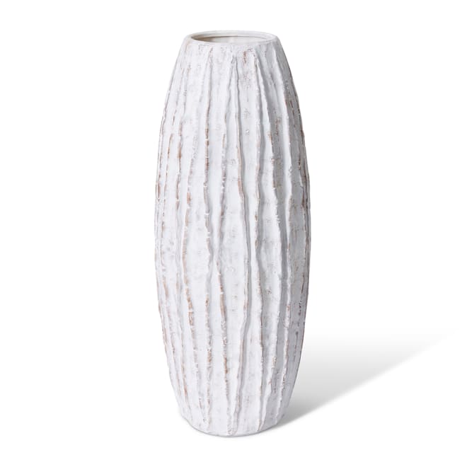 Adelina Vase - White/Brown, 70cm (H)
