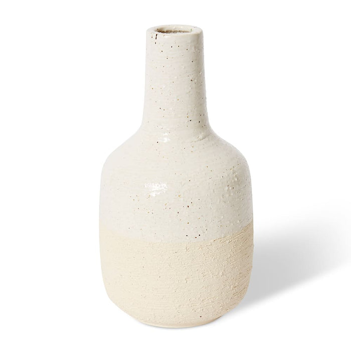 Eriki Tall Neck Vase - White/Cream, 33cm (H)