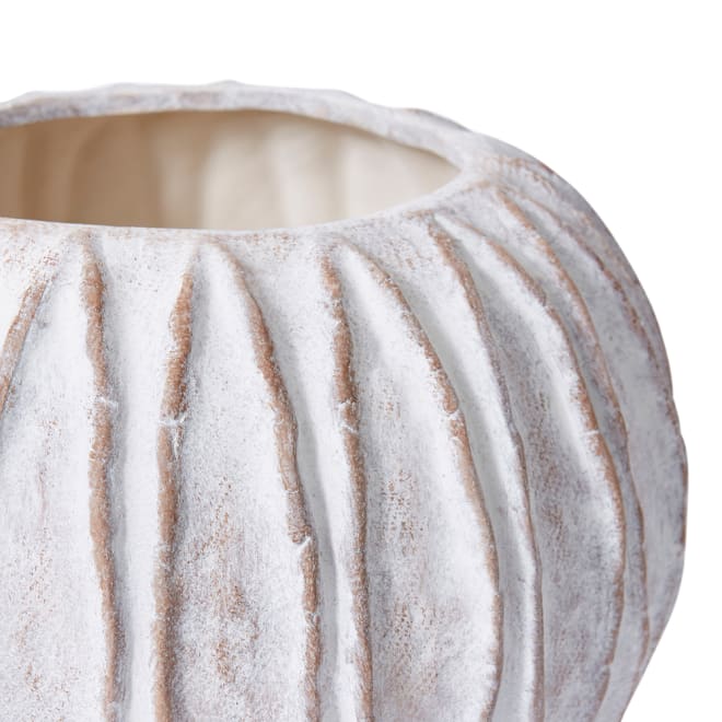 Adelina Vase - White/Brown, 21cm (H)