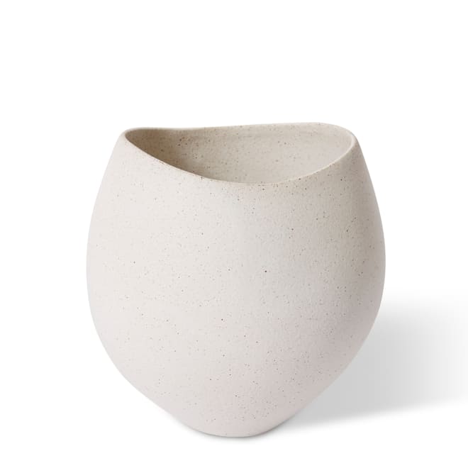 Matias Scoop Pot - Sandy White, 24cm (H)