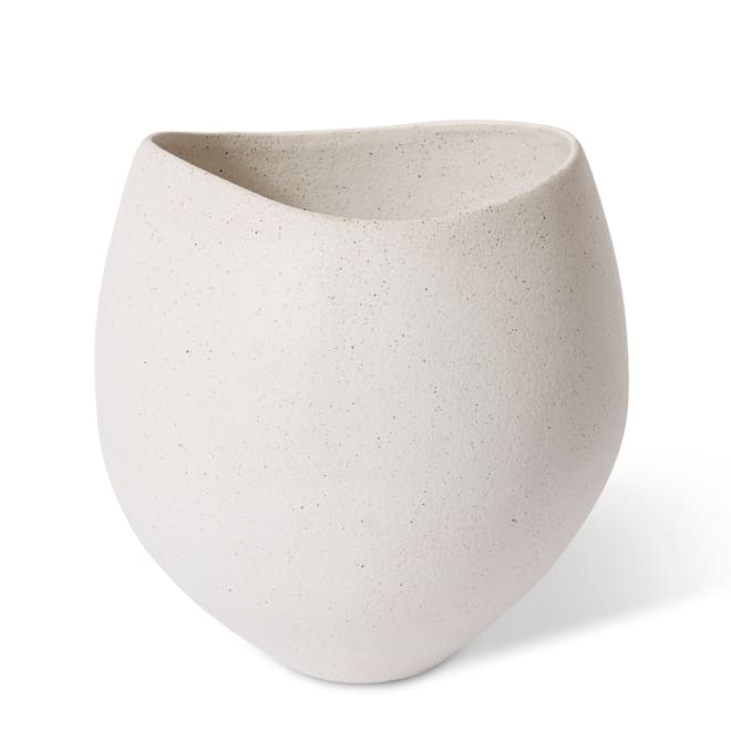 Matias Scoop Pot - Sandy White, 30cm (H)