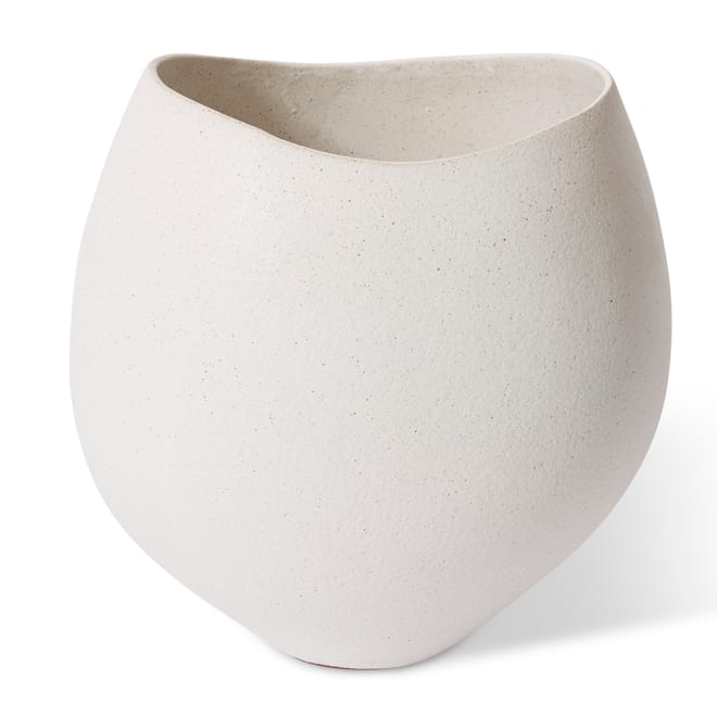 Matias Scoop Pot - Sandy White, 36cm (H)