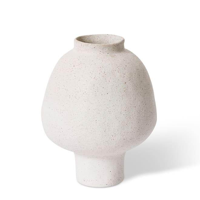 Matias Footed Vase - Sandy White, 32cm (H)