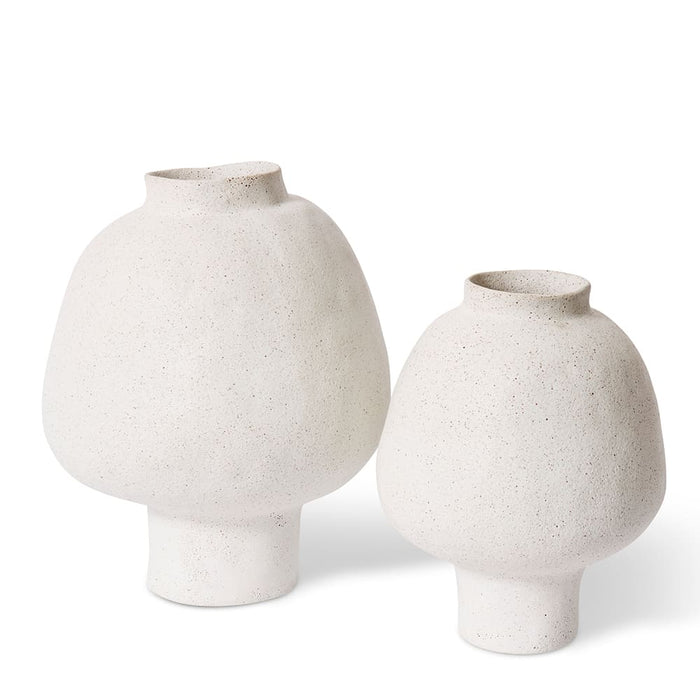 Matias Footed Vase - Sand, 40cm (H)