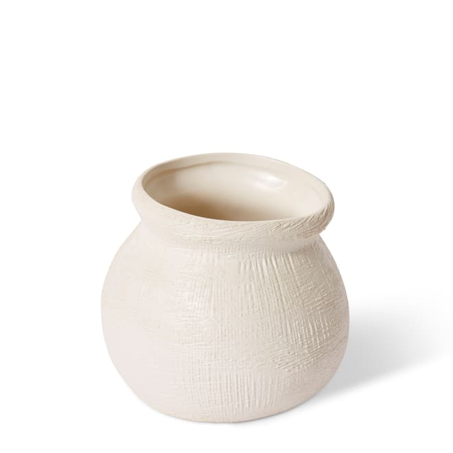 Wanda Vase - Hessian White, 13cm (H)