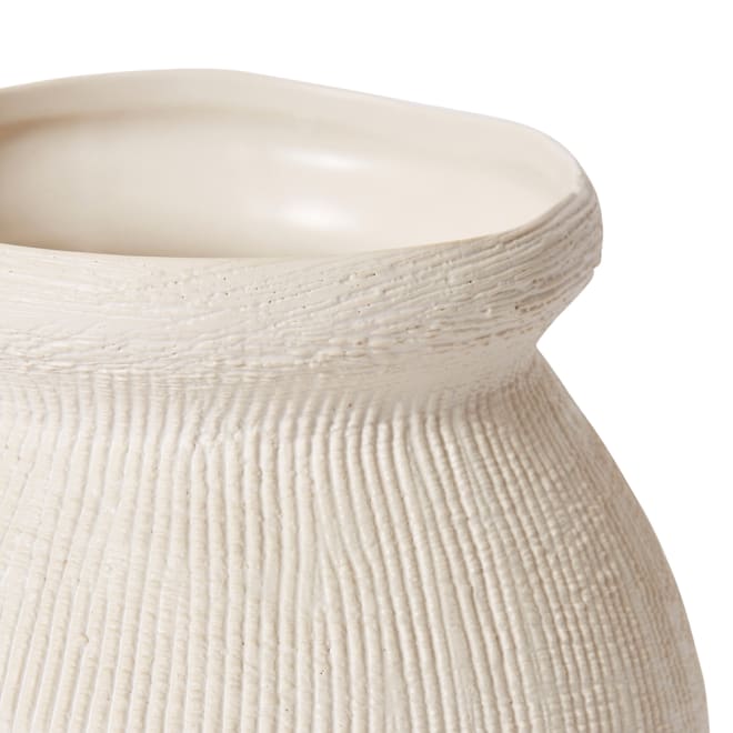 Wanda Vase - Hessian White, 17cm (H)