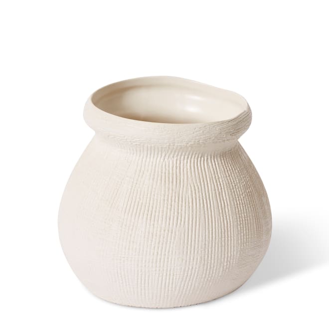 Wanda Vase - Hessian White, 17cm (H)