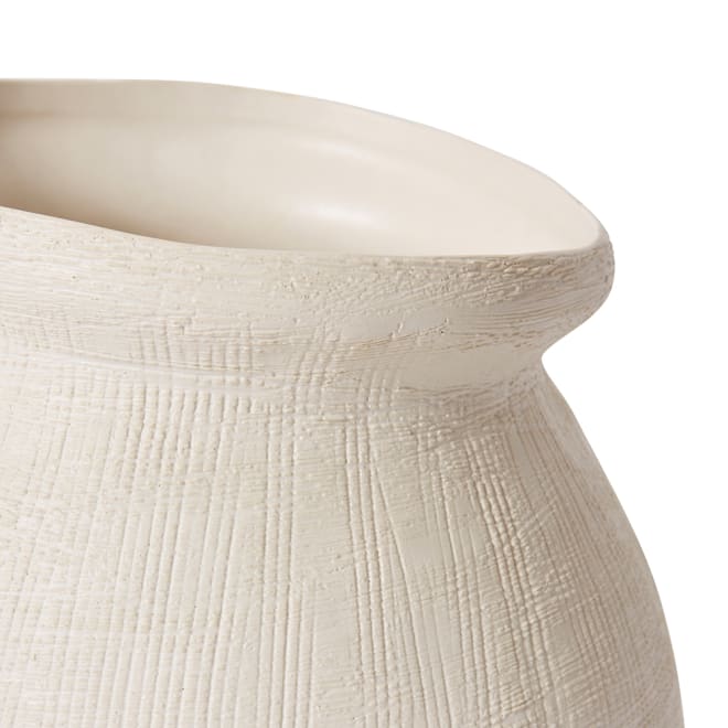 Wanda Vase - Hessian White, 24cm (H)