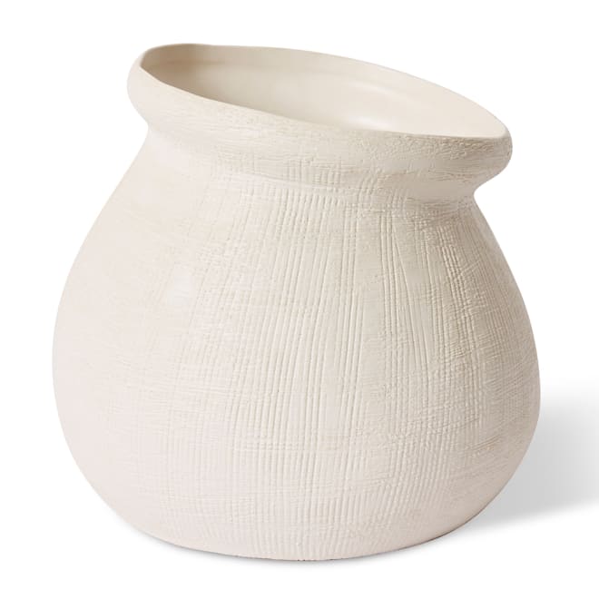 Wanda Vase - Hessian White, 24cm (H)