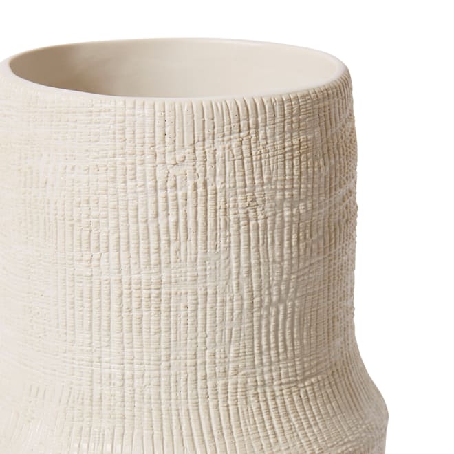 Atlas Vase - Hessian White, 35cm (H)