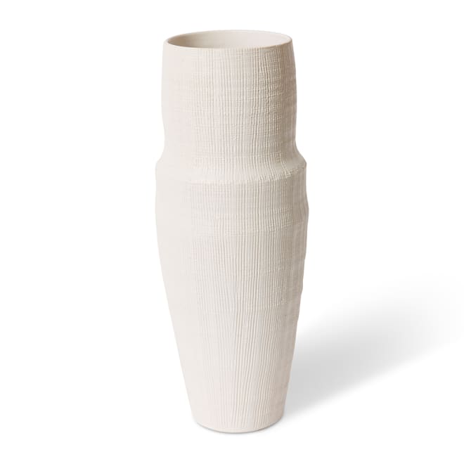 Atlas Vase - Hessian White, 45cm (H)
